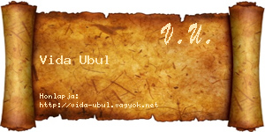 Vida Ubul névjegykártya