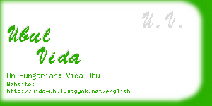 ubul vida business card
